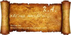 Kányi Adrián névjegykártya