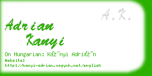 adrian kanyi business card
